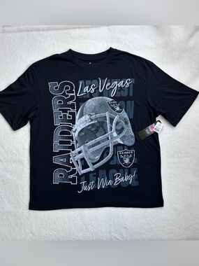 NFL Las Vegas Raiders Helmet Graphic Tee - Black Size Large